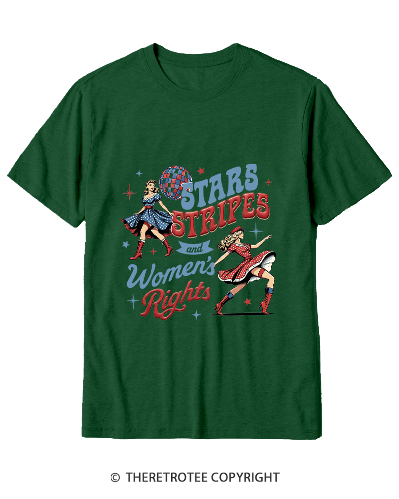 TheRetroTee Stars Stripes And Women's Rights Cotton T-Shirt