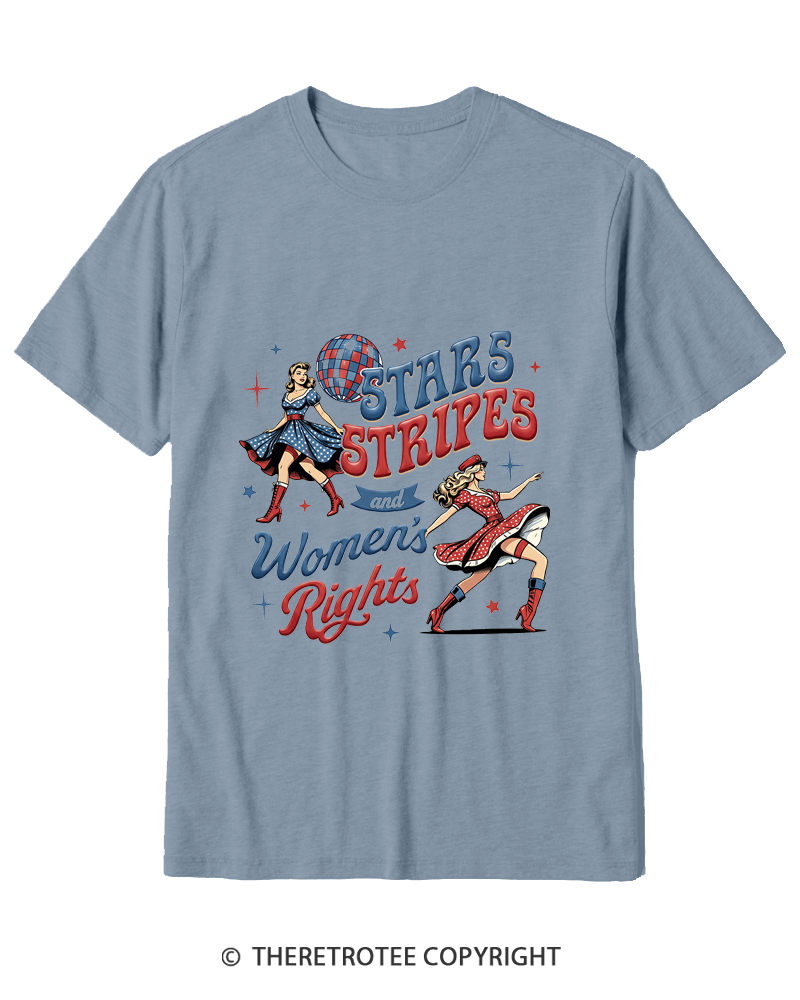 TheRetroTee Stars Stripes And Women's Rights Cotton T-Shirt