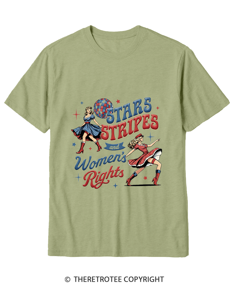TheRetroTee Stars Stripes And Women's Rights Cotton T-Shirt