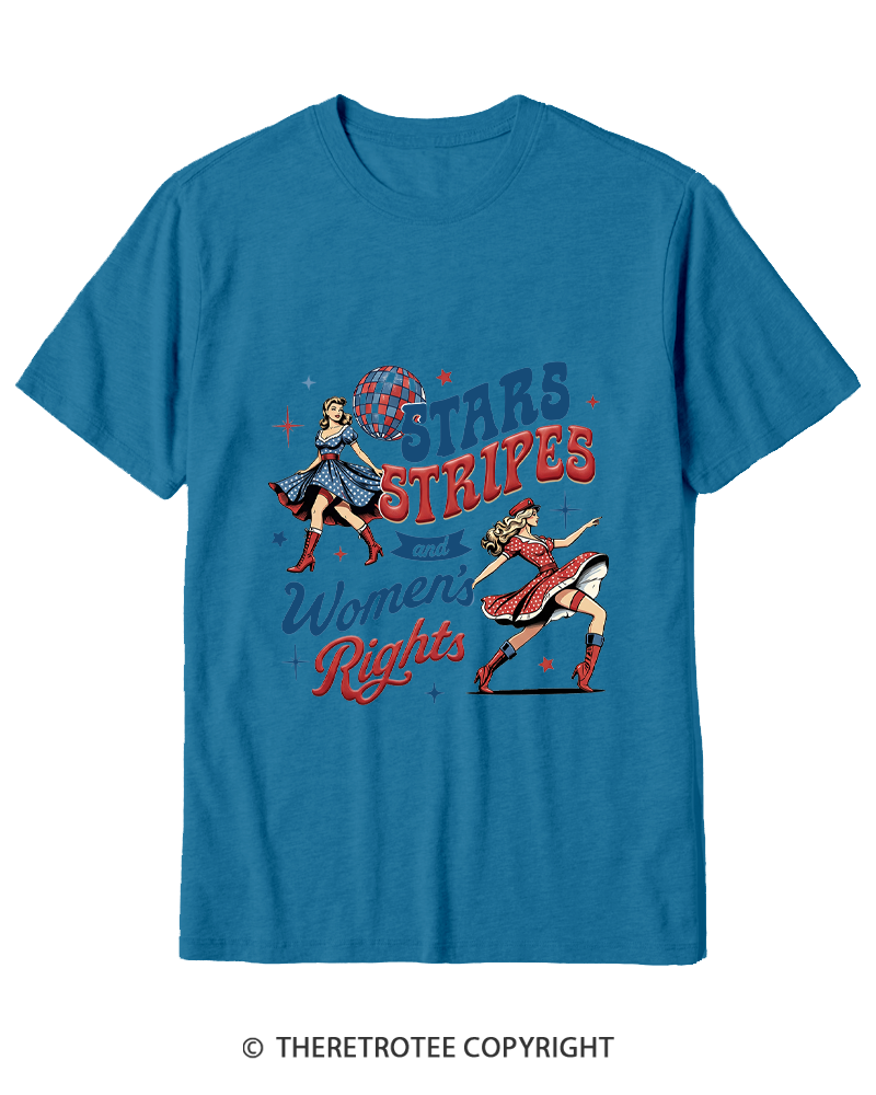 TheRetroTee Stars Stripes And Women's Rights Cotton T-Shirt