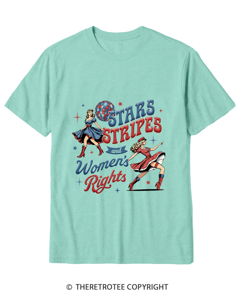 TheRetroTee Stars Stripes And Women's Rights Cotton T-Shirt