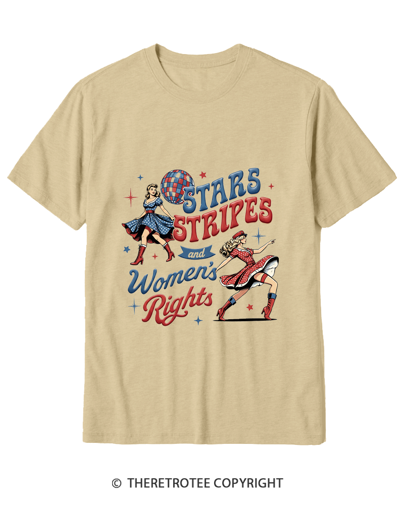 TheRetroTee Stars Stripes And Women's Rights Cotton T-Shirt
