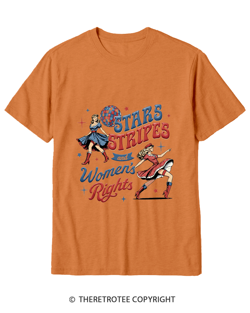 TheRetroTee Stars Stripes And Women's Rights Cotton T-Shirt