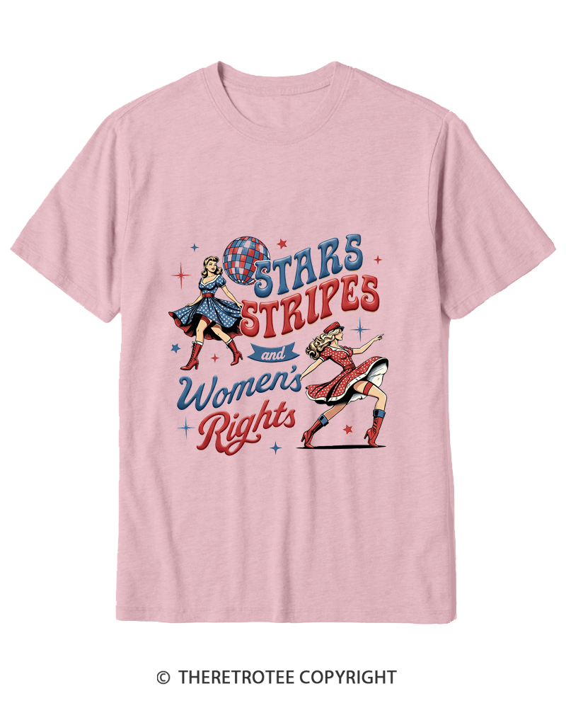 TheRetroTee Stars Stripes And Women's Rights Cotton T-Shirt