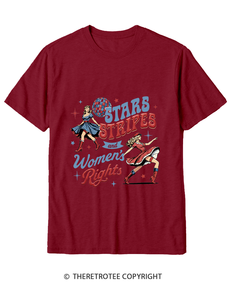 TheRetroTee Stars Stripes And Women's Rights Cotton T-Shirt