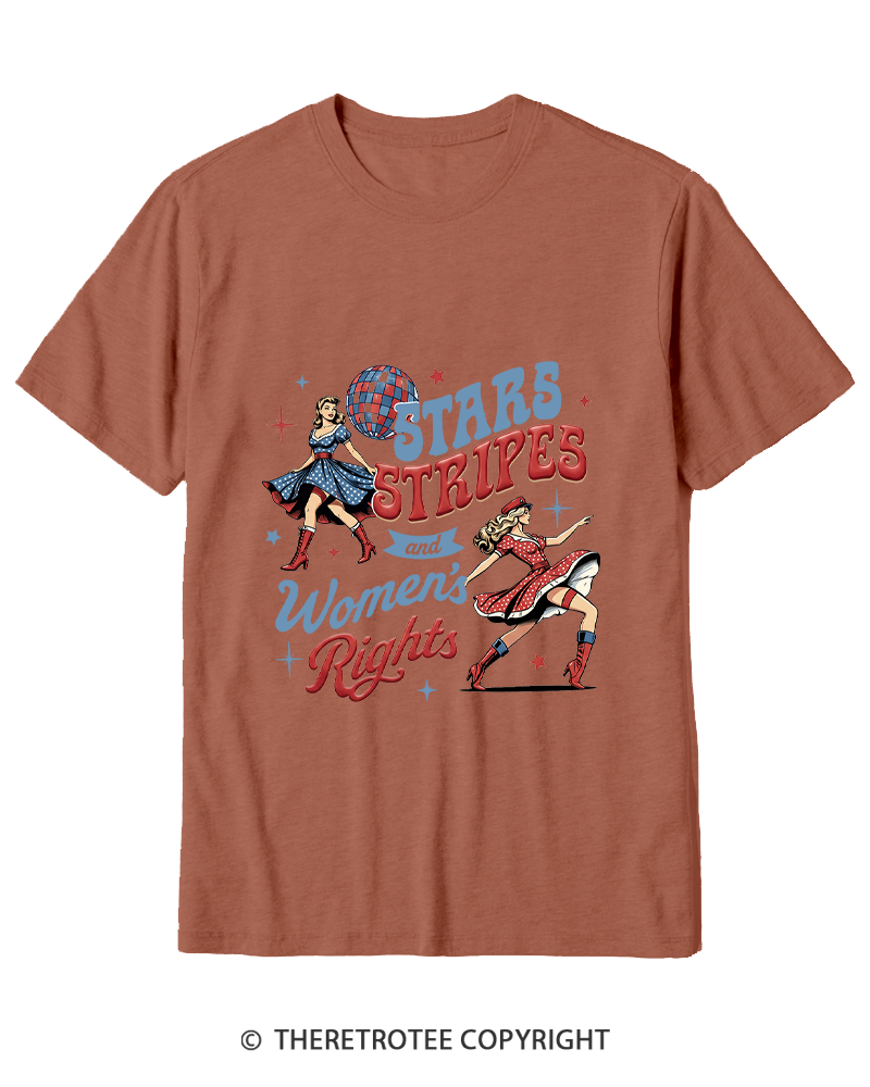 TheRetroTee Stars Stripes And Women's Rights Cotton T-Shirt