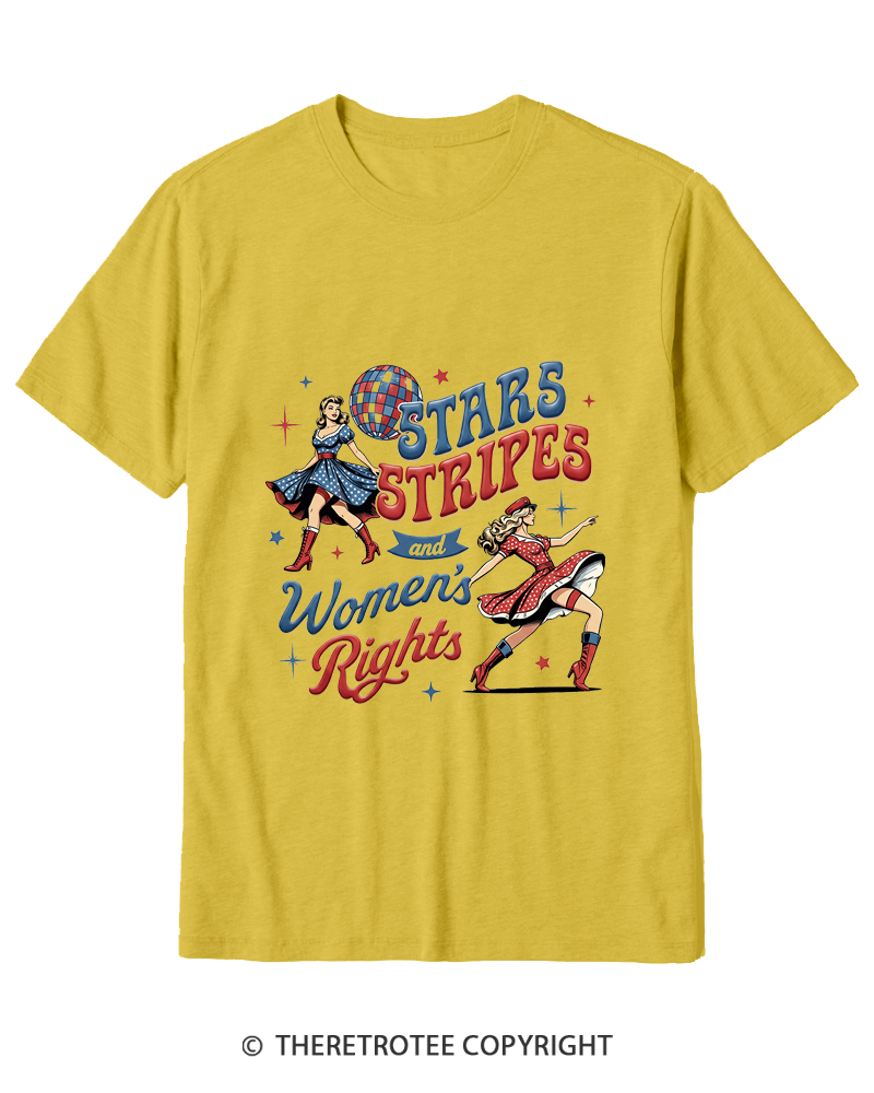 TheRetroTee Stars Stripes And Women's Rights Cotton T-Shirt