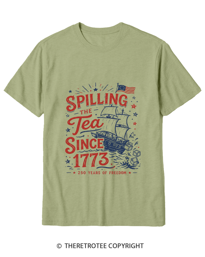 TheRetroTee Spilling The Tea Since 1773 Cotton T-Shirt