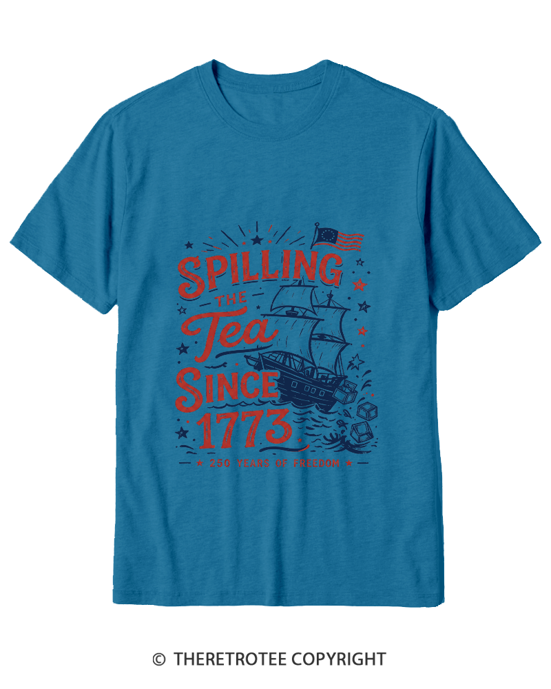 TheRetroTee Spilling The Tea Since 1773 Cotton T-Shirt