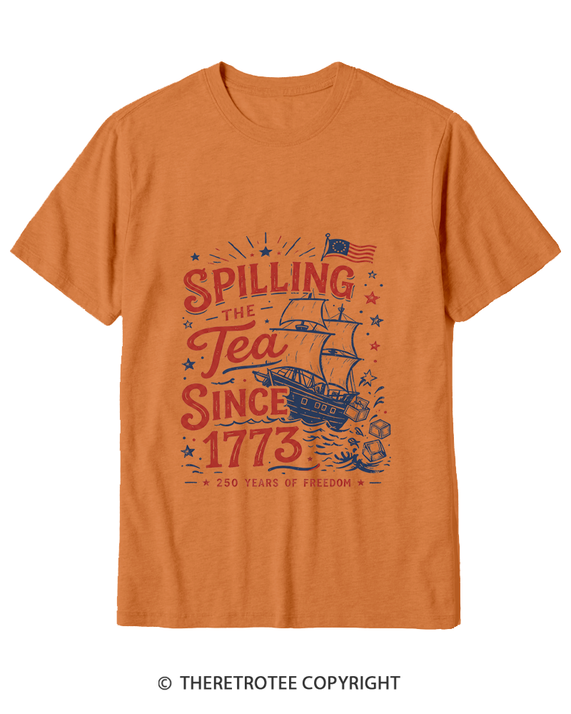 TheRetroTee Spilling The Tea Since 1773 Cotton T-Shirt