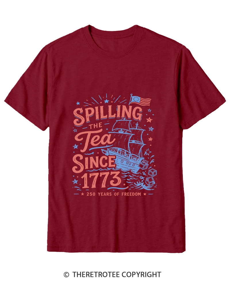 TheRetroTee Spilling The Tea Since 1773 Cotton T-Shirt