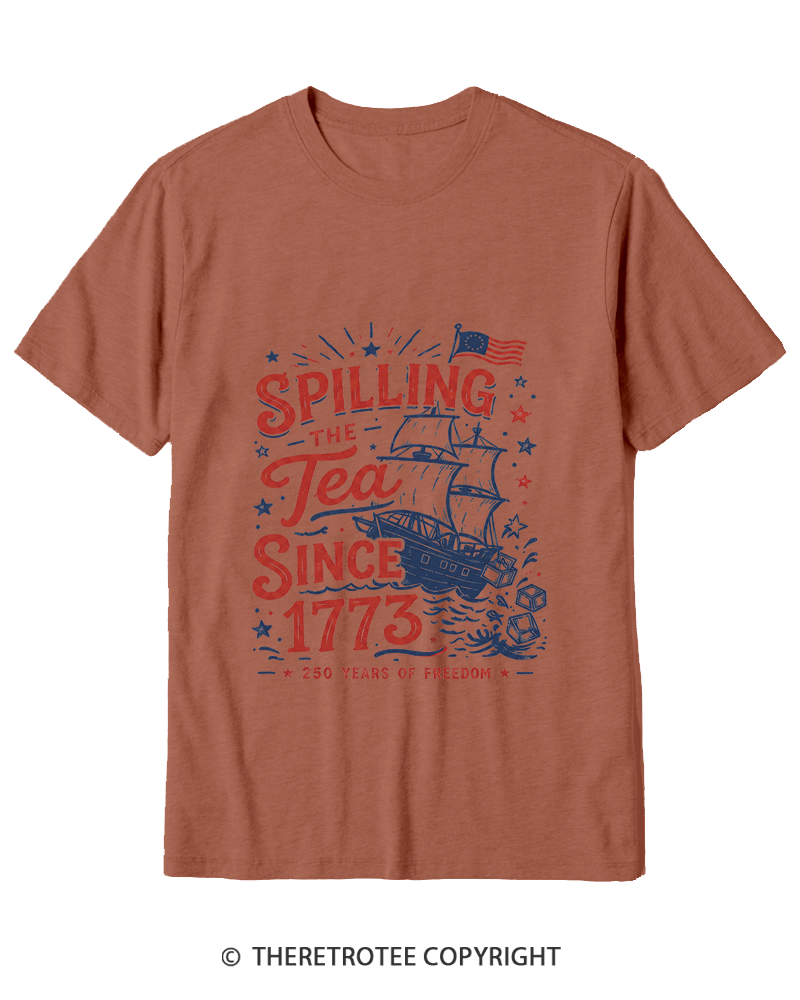 TheRetroTee Spilling The Tea Since 1773 Cotton T-Shirt