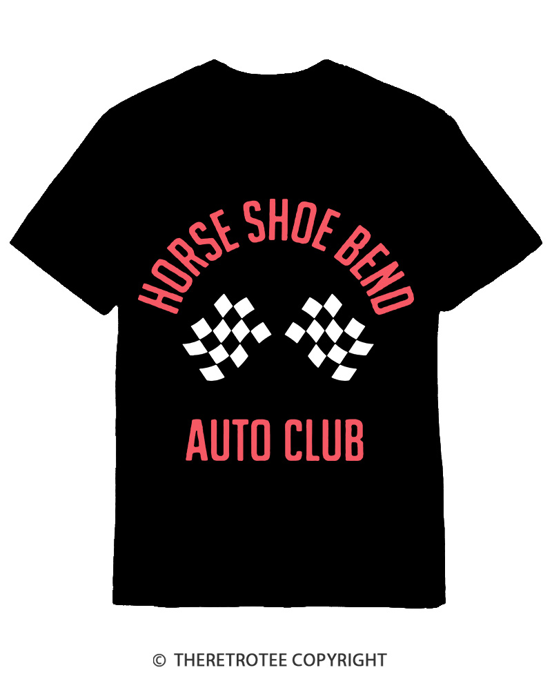 TheRetroTee Horse Shoe Bend Auto Club 2010s Cotton T-Shirt