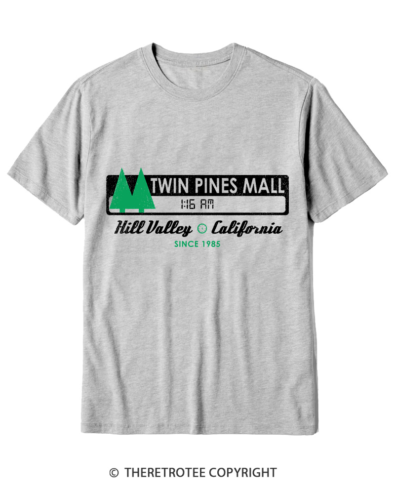 TheRetroTee Twin Pines mall Sign Worn 1980s Cotton T-Shirt