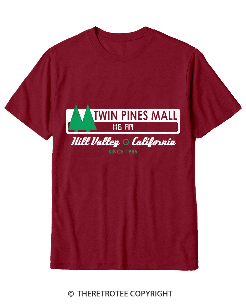 TheRetroTee Twin Pines mall Sign Worn 1980s Cotton T-Shirt