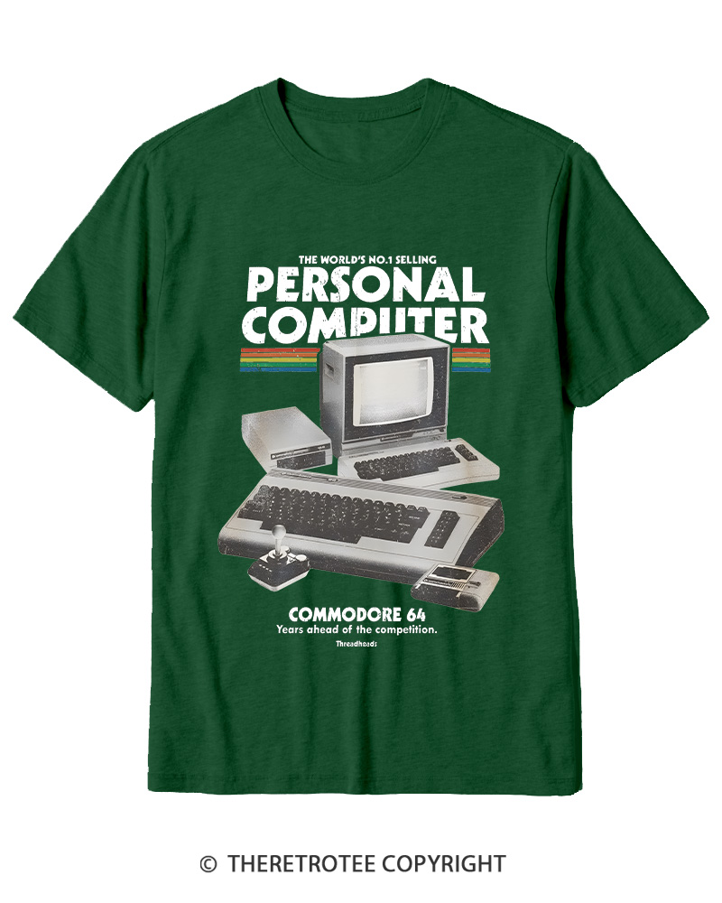 TheRetroTee Commodore 64 1980s Cotton T-Shirt