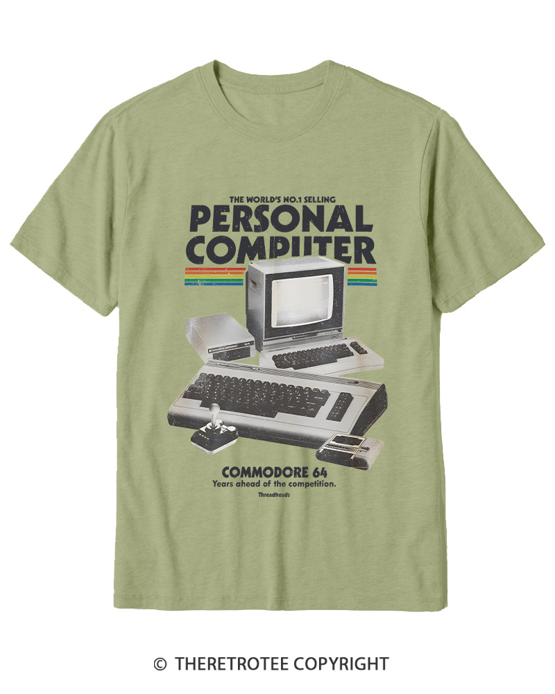 TheRetroTee Commodore 64 1980s Cotton T-Shirt