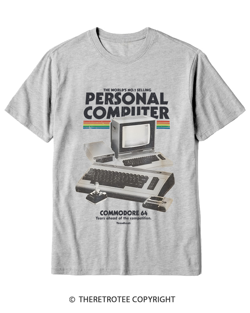 TheRetroTee Commodore 64 1980s Cotton T-Shirt