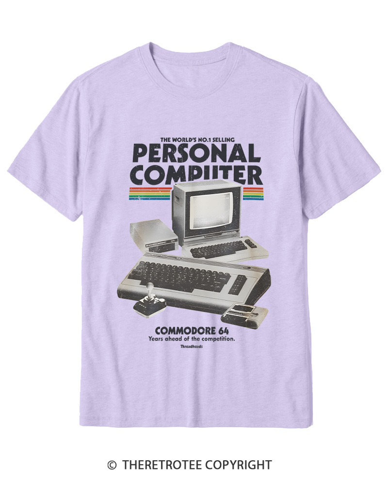 TheRetroTee Commodore 64 1980s Cotton T-Shirt