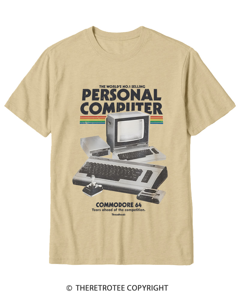 TheRetroTee Commodore 64 1980s Cotton T-Shirt