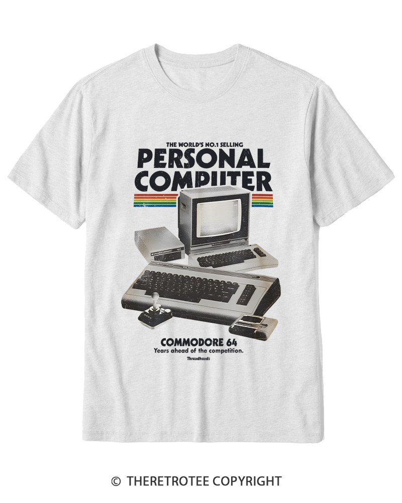 TheRetroTee Commodore 64 1980s Cotton T-Shirt