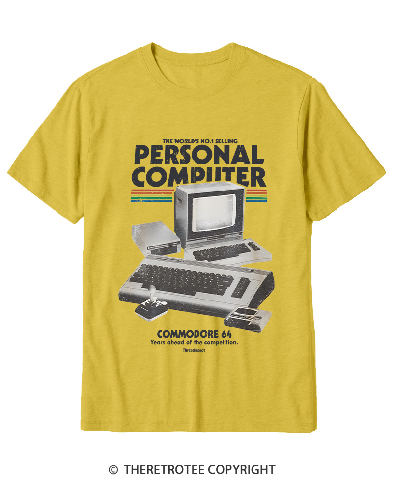 TheRetroTee Commodore 64 1980s Cotton T-Shirt
