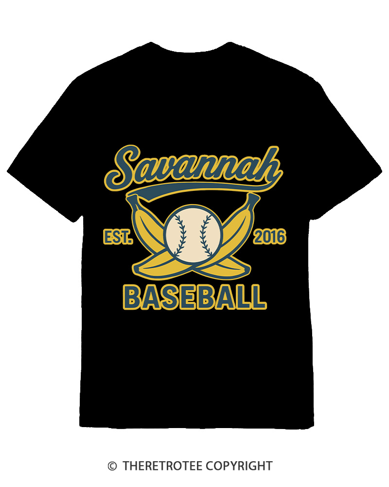 TheRetroTee Retro Savannah Baseball 2010s Cotton T-Shirt