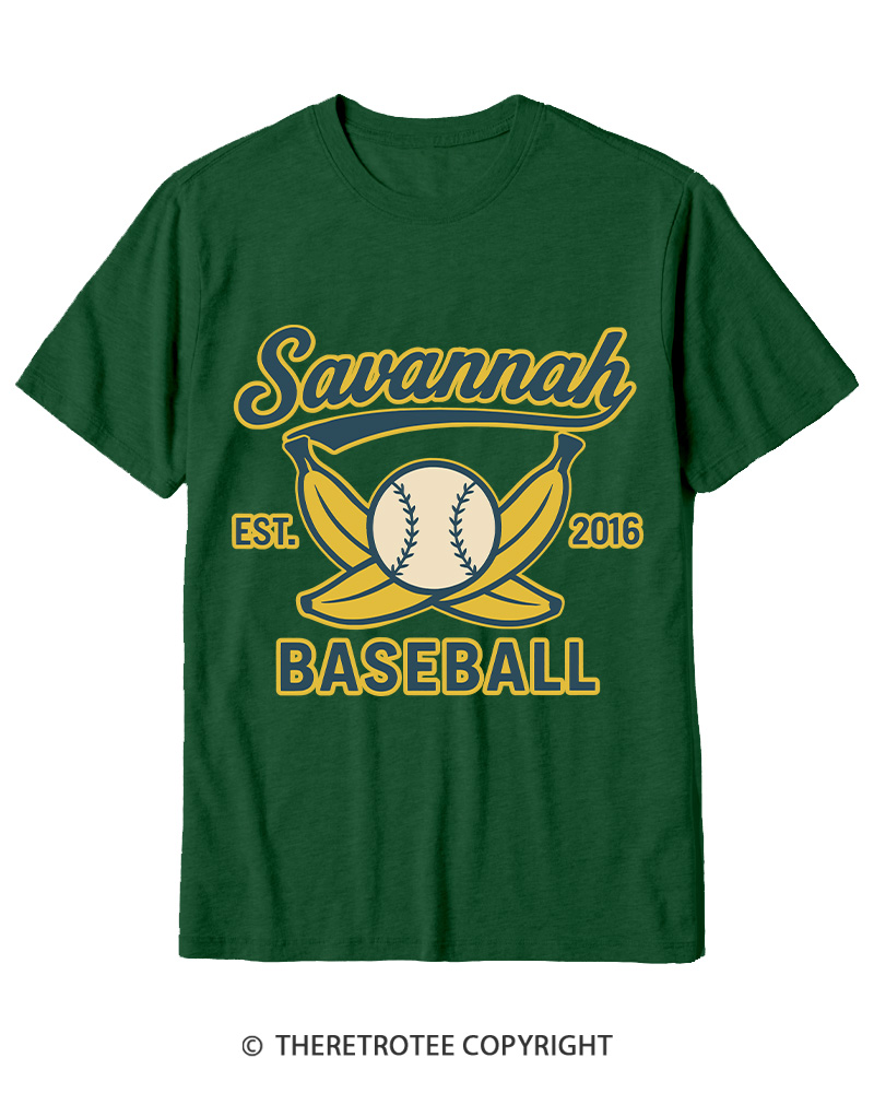 TheRetroTee Retro Savannah Baseball 2010s Cotton T-Shirt