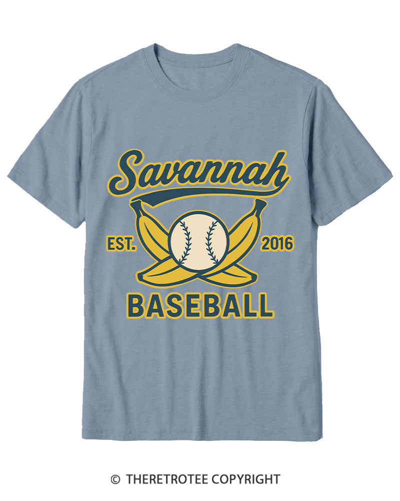 TheRetroTee Retro Savannah Baseball 2010s Cotton T-Shirt