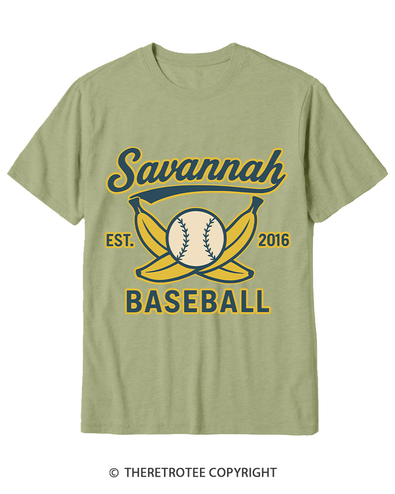 TheRetroTee Retro Savannah Baseball 2010s Cotton T-Shirt