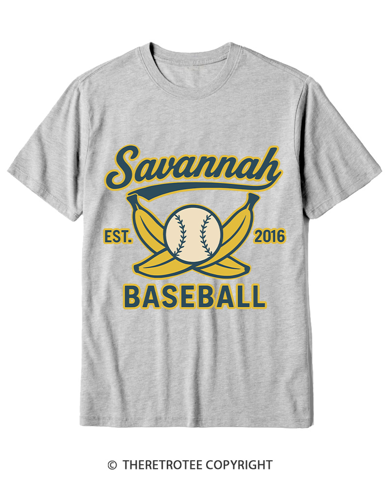 TheRetroTee Retro Savannah Baseball 2010s Cotton T-Shirt