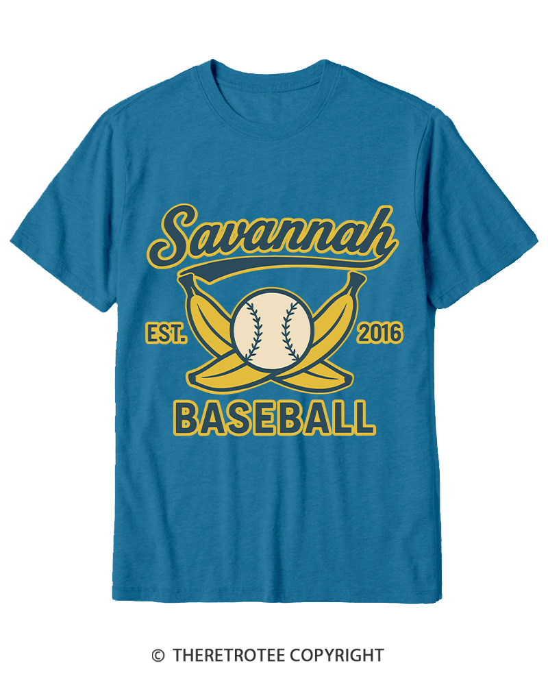 TheRetroTee Retro Savannah Baseball 2010s Cotton T-Shirt