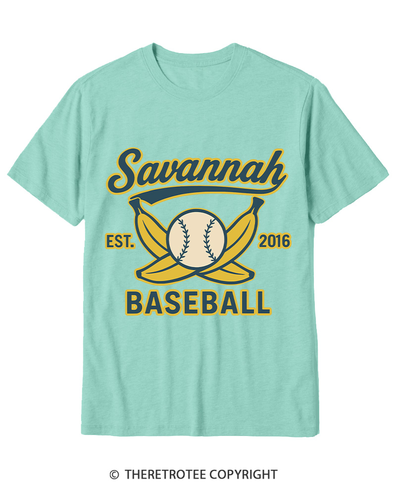 TheRetroTee Retro Savannah Baseball 2010s Cotton T-Shirt