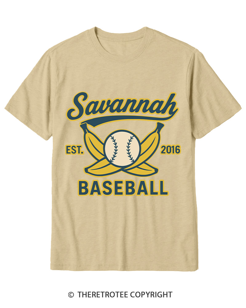 TheRetroTee Retro Savannah Baseball 2010s Cotton T-Shirt