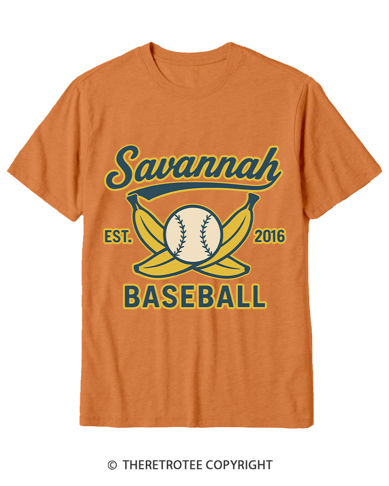 TheRetroTee Retro Savannah Baseball 2010s Cotton T-Shirt