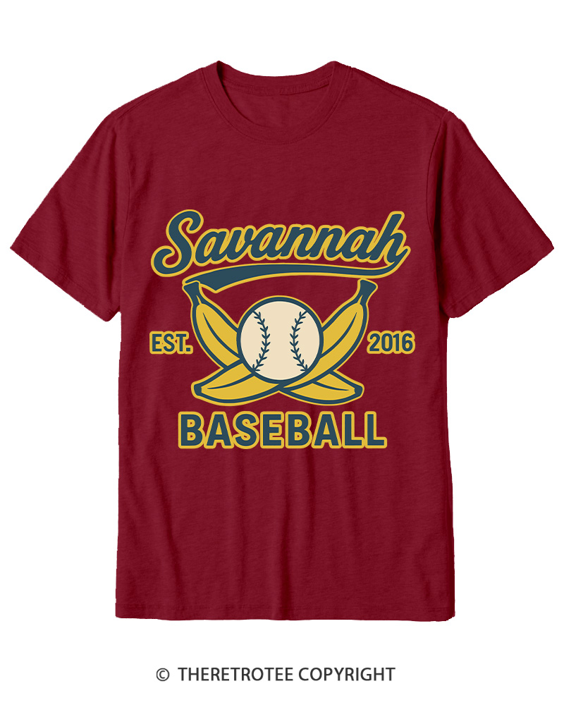 TheRetroTee Retro Savannah Baseball 2010s Cotton T-Shirt