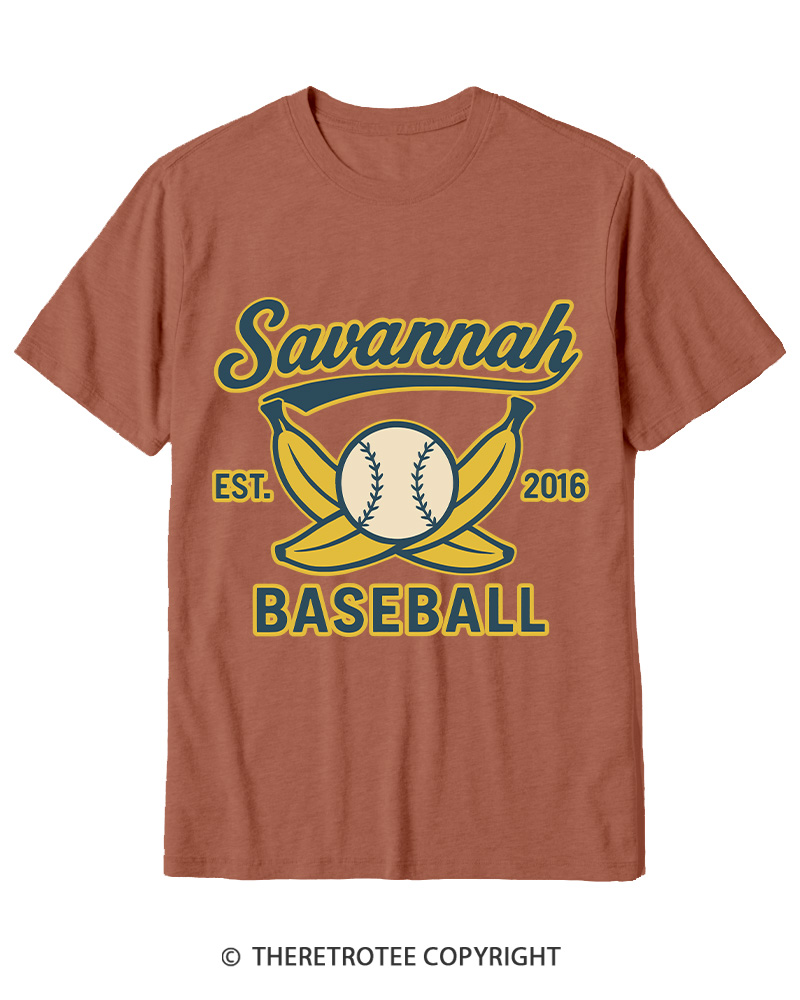 TheRetroTee Retro Savannah Baseball 2010s Cotton T-Shirt