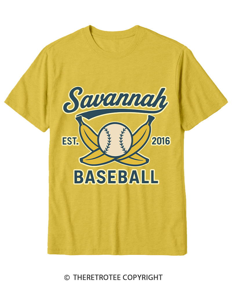 TheRetroTee Retro Savannah Baseball 2010s Cotton T-Shirt