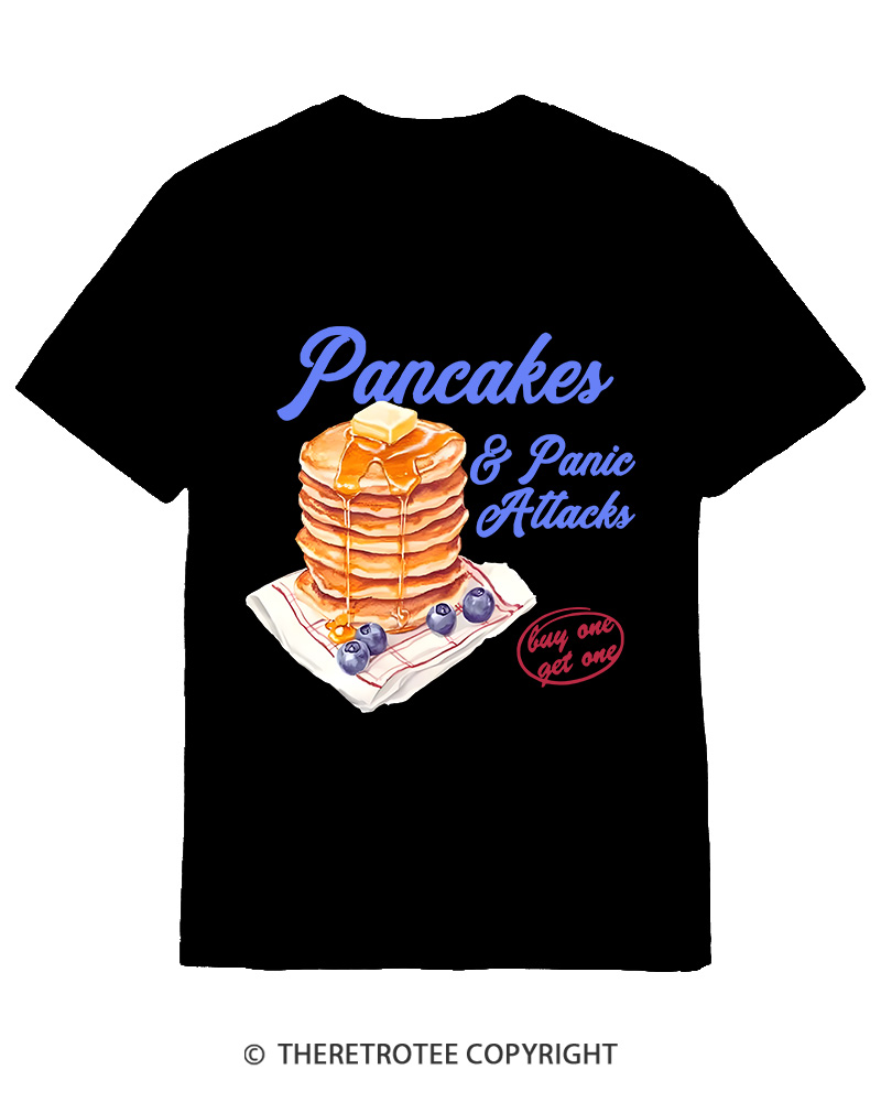 TheRetroTee Pancakes & Panic Attacks 1960s Cotton T-Shirt