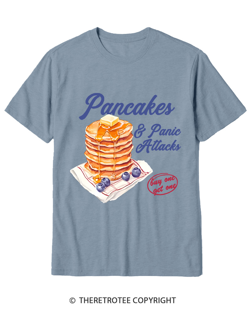 TheRetroTee Pancakes & Panic Attacks 1960s Cotton T-Shirt