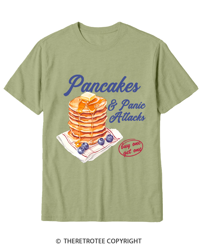TheRetroTee Pancakes & Panic Attacks 1960s Cotton T-Shirt