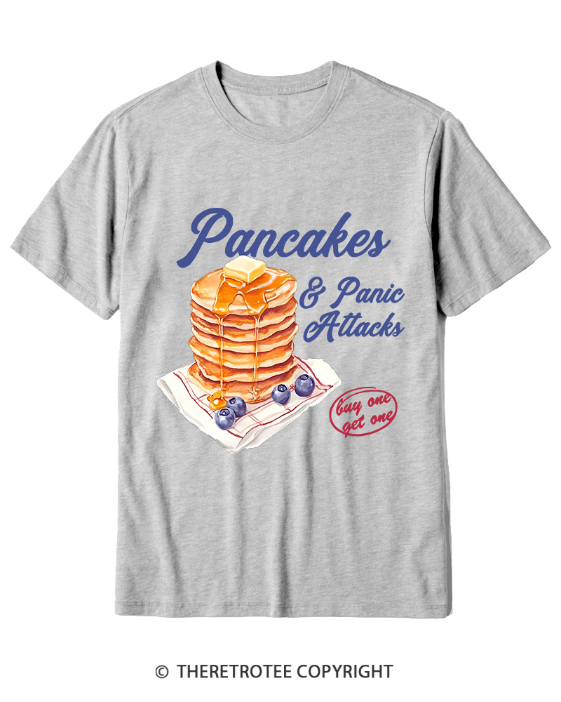 TheRetroTee Pancakes & Panic Attacks 1960s Cotton T-Shirt