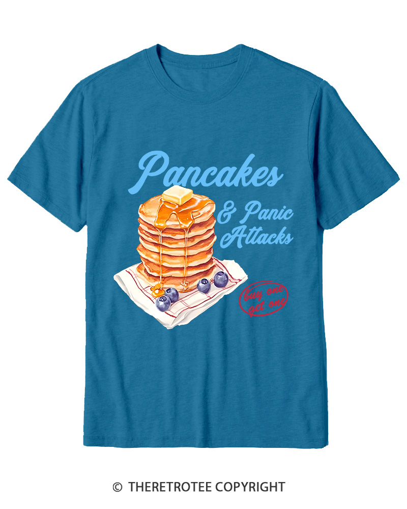 TheRetroTee Pancakes & Panic Attacks 1960s Cotton T-Shirt