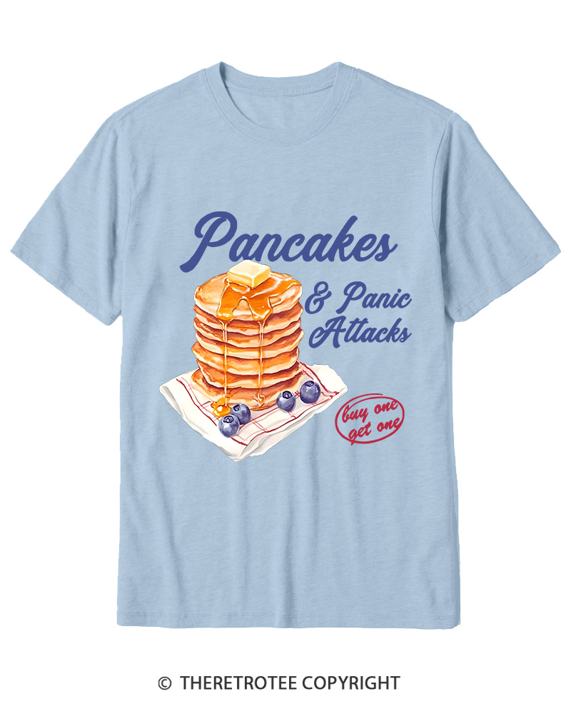 TheRetroTee Pancakes & Panic Attacks 1960s Cotton T-Shirt