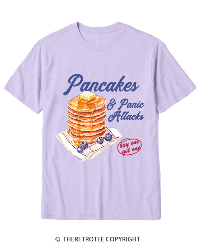 TheRetroTee Pancakes & Panic Attacks 1960s Cotton T-Shirt