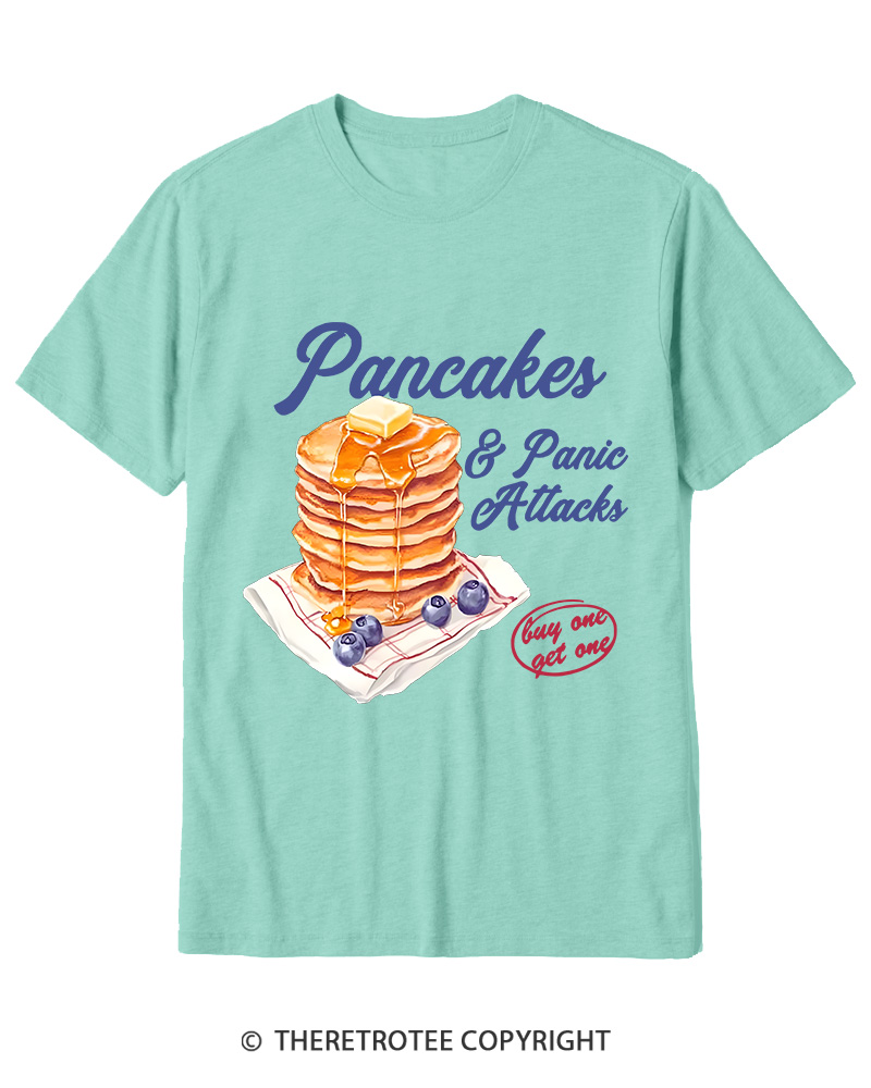 TheRetroTee Pancakes & Panic Attacks 1960s Cotton T-Shirt