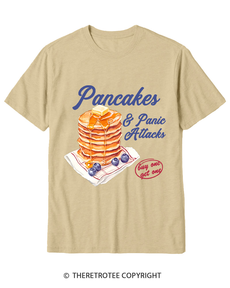 TheRetroTee Pancakes & Panic Attacks 1960s Cotton T-Shirt
