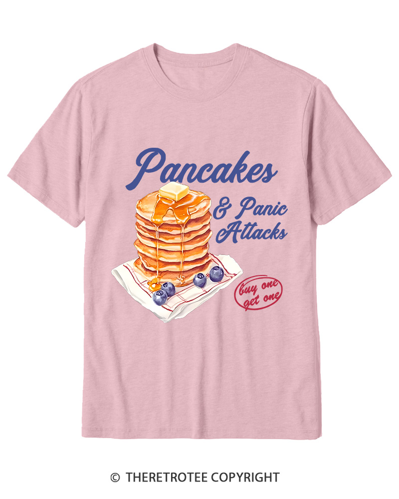 TheRetroTee Pancakes & Panic Attacks 1960s Cotton T-Shirt