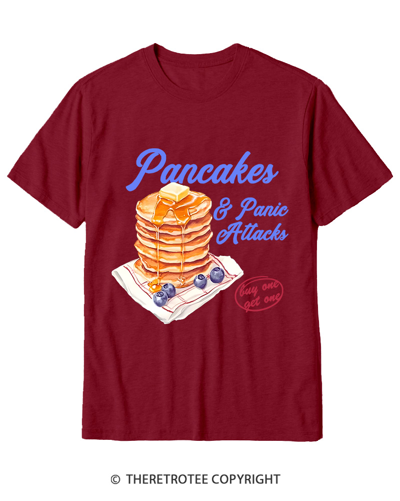 TheRetroTee Pancakes & Panic Attacks 1960s Cotton T-Shirt