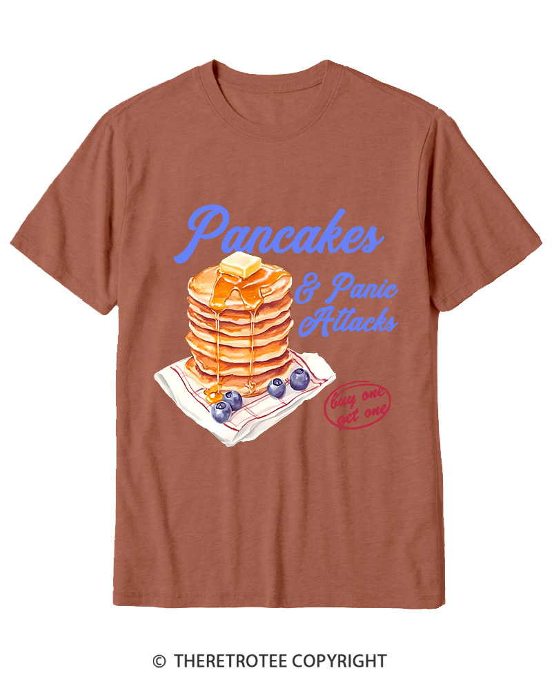TheRetroTee Pancakes & Panic Attacks 1960s Cotton T-Shirt